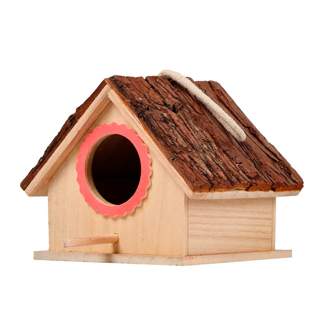 2024 New Large Bird House Wood Wooden Hanging Standing Birdhouse Outdoor Garden Decor