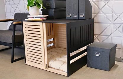 現代木製狗籠家具，附壓克力門