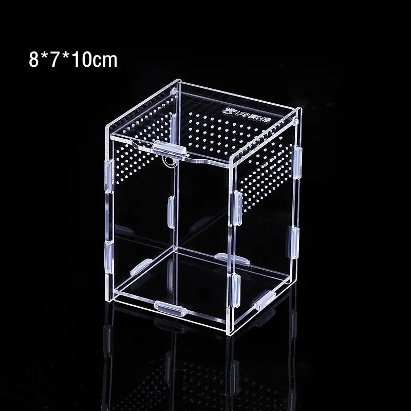 Acrylic Transparent Reptile Terrarium Breeding Box Turtle Cage Nano Arboreal Tarantula Enclosure Dearded Dragon Reptiles Habitat