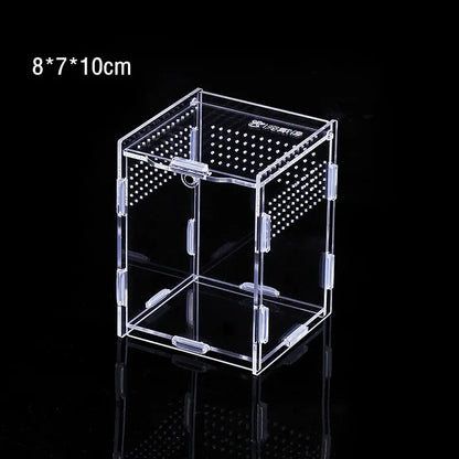 Acrylic Transparent Reptile Terrarium Breeding Box Turtle Cage Nano Arboreal Tarantula Enclosure Dearded Dragon Reptiles Habitat
