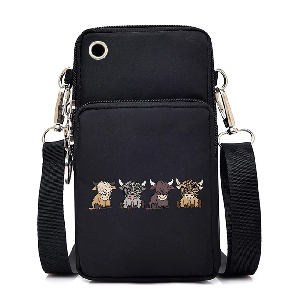2024 Zipper Small Crossbody Bags Cartoon Anime Cat Women's Shoulder Purses and Handbags Girls Fashion Animal Mobile Phone Bag