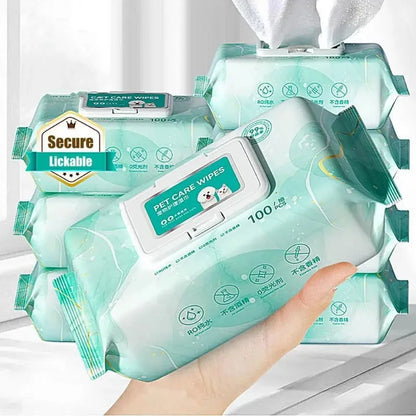 Pet Wipes for Cats & Dogs – Deodorizing, Gentle, Tear-Free