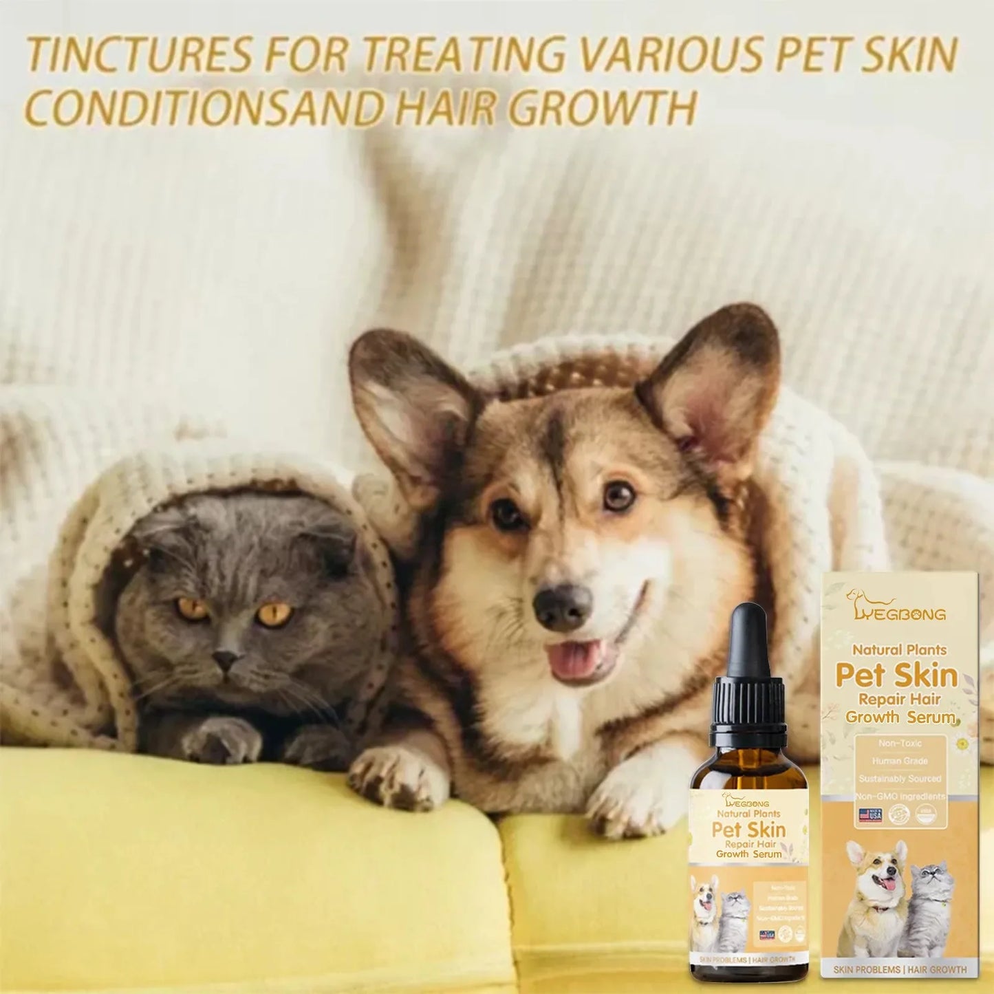 Pet Moss Essence Anti-Itch Anti-flea Mites Ticks Spray For Cat And Dog Skin Problems Pet Healthy Care