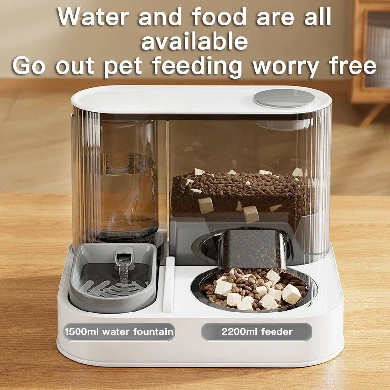 Automatic Feeder Cat Dog Food Bowl With Water Fountain Pet Large Food Storage Dispenser Container Puppy Pet Kitten Accessories