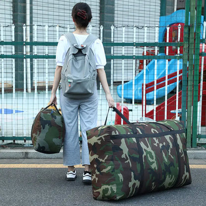 迷彩行李搬家大包加厚防水牛津布搬家神器大號編織收納男士旅行袋180L