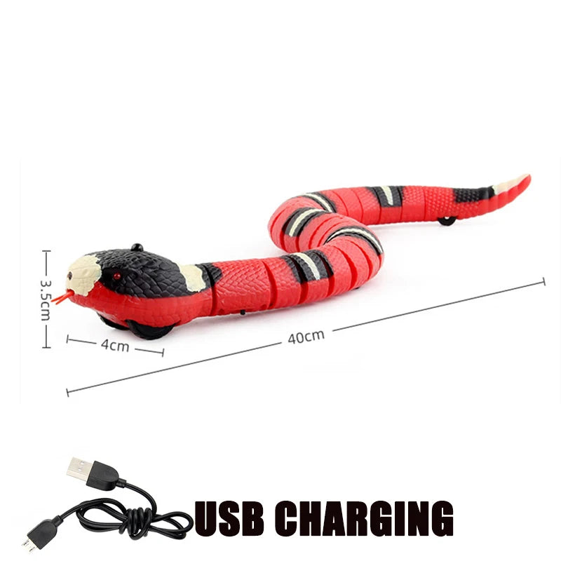 智慧感應蛇互動貓玩具自動貓玩具USB充電配件小貓玩具寵物狗遊戲玩具