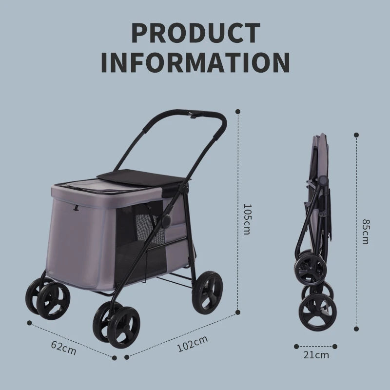 China Wholesale Outdoor retractable pet stroller cart open pet wagon stroller for travel
