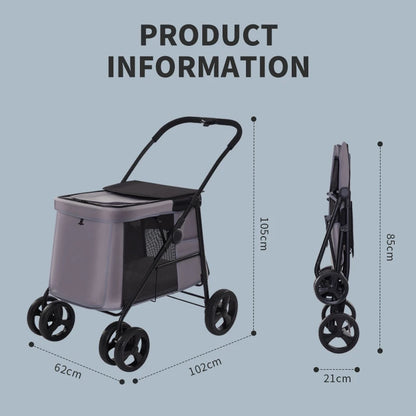 China Wholesale Outdoor retractable pet stroller cart open pet wagon stroller for travel