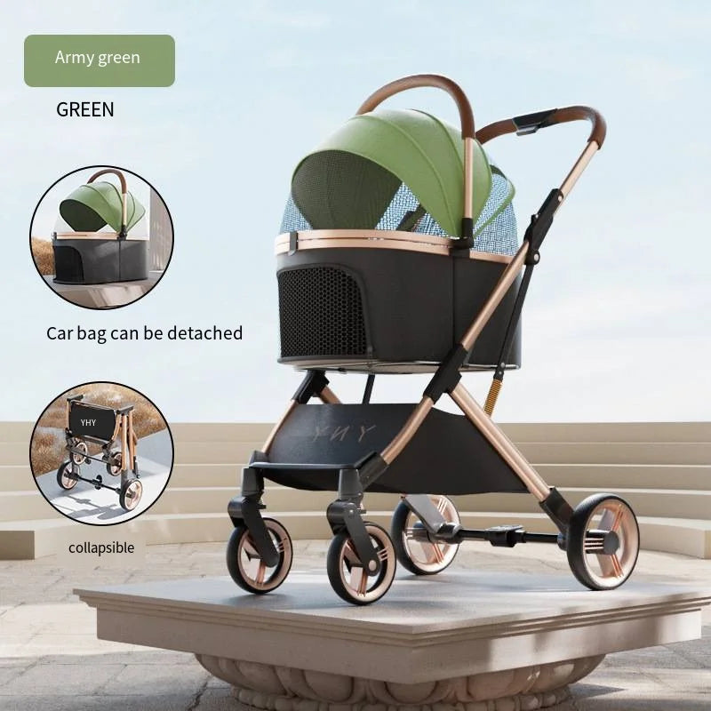 Separable High-end Pet Stroller with Multifunctional Bag Separation Ultra Easy To Carry One Click Collection Cat Dog Stroller