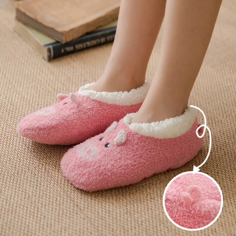 Fluffy Slippers Women winter warm Unicorn Dog Anti Slip Kawaii Fuzzy Ladies Panda Plush Soft Female Cartoon Shoes Home Indoor