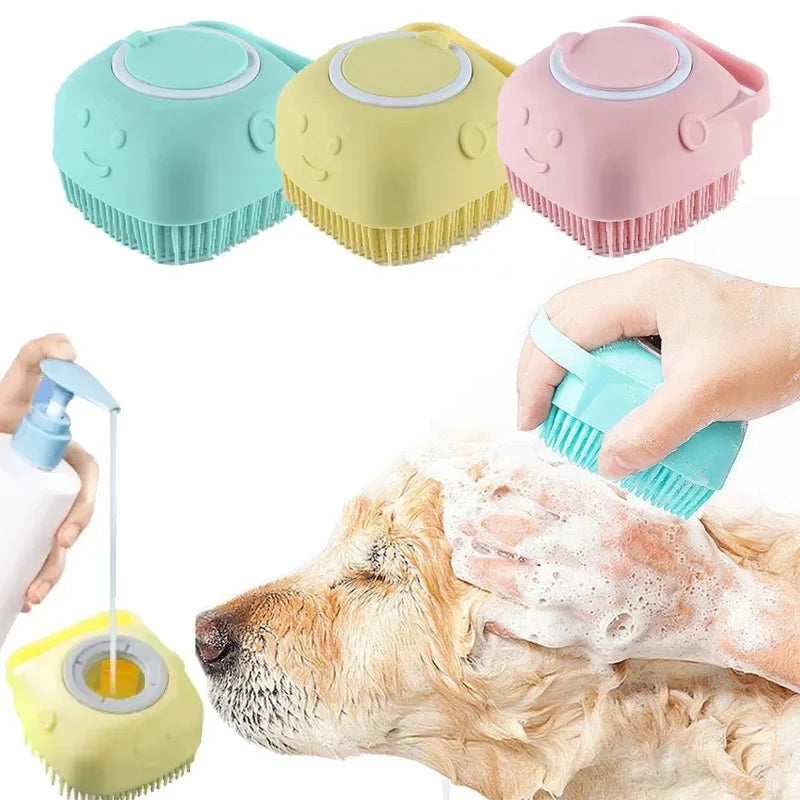 Pet Bathroom Massage Brush Bathroom Multi-Functional Dog Cat Bath Massage