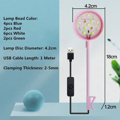 3W 5V USB 水族燈 LED 防水魚缸照明水下魚燈水族箱裝飾植物燈迷你魚缸燈