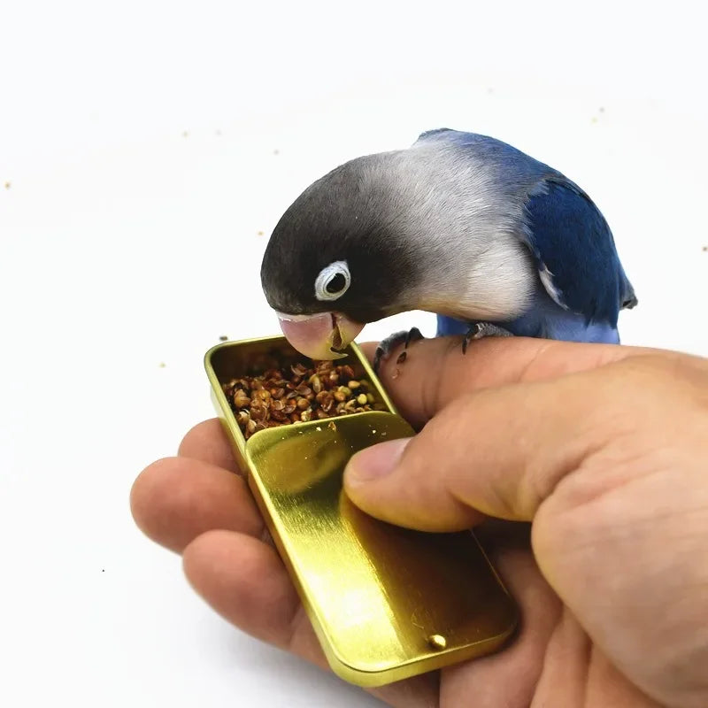 1 Pcs Bird Feeding Handheld Feeder Mini Feeding Box Multiple Colors Bird Training Food Jar Bird Growth Training Interactive Toy