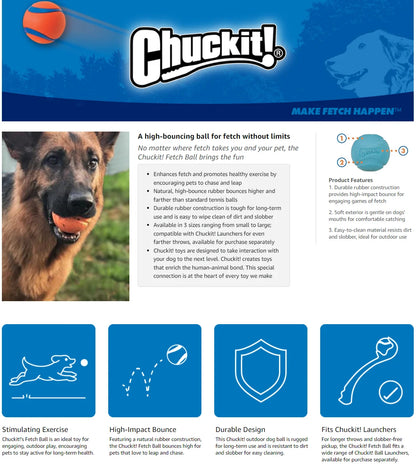 Chuckit Fetch Medley Dog Ball Dog Toys, Pack of 3