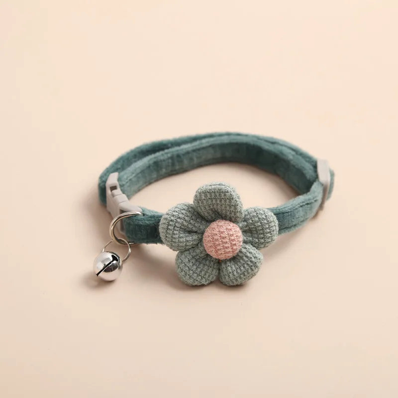 1Pc Cat Collar with Cute Flower  Adjustable Buckle Cat Collar Bell Collar Cat  Small Pet Supplies  Kitten Collar  Small Dog Acce