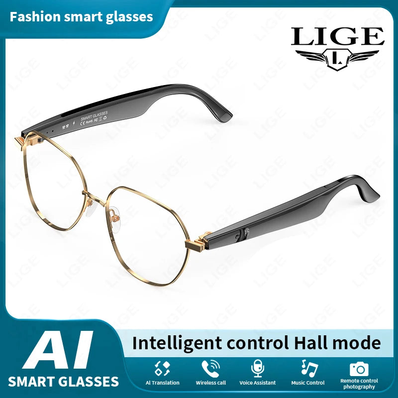 Smart Glasses Camera Remote Shoot Bluetooth Call Music Stereo Mic Men Touch Sunglasses AI Voice Assistant For Android IOS Phone