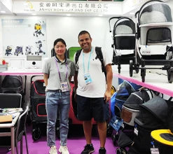 Luxury Pet Stroller Detachable and Folding Carrier Small Medium Dogs And Cats Trailer with Steel Pipe PC505 Large  Storage Bag