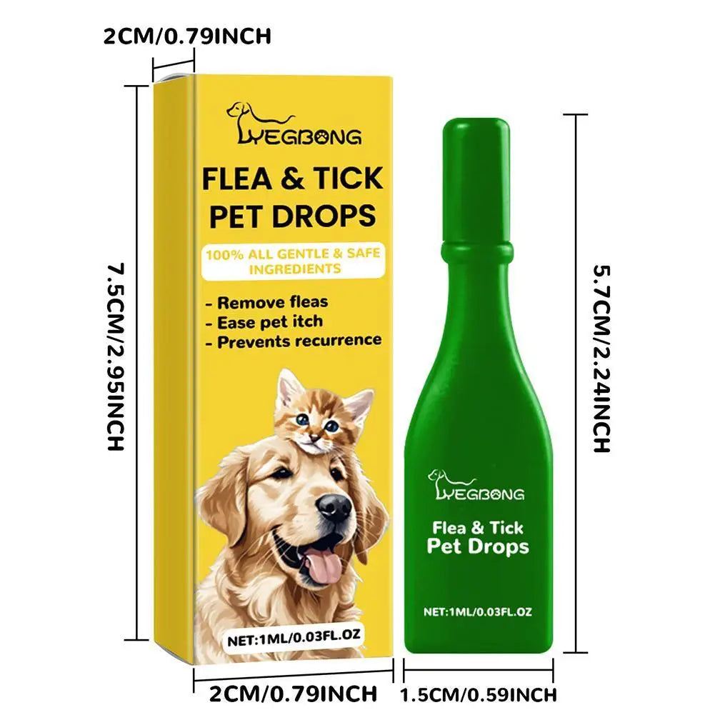 1pcs Dogs And Cats Anti Flea Drops Lice Remove Relieve Skin Itching External Insect Repellent Supplies Pet Tick Treatment Drops