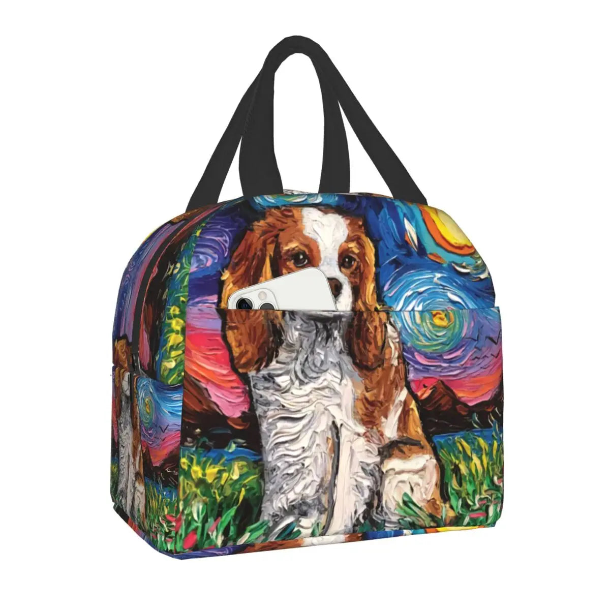 Cavalier King Charles Spaniel Dog Insulated Lunch Tote Bag for Women Portable Thermal Cooler Food Lunch Box Work School Travel