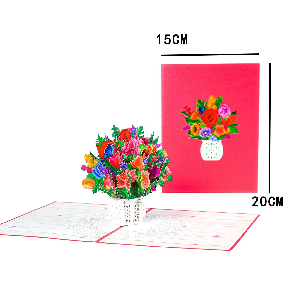 Pop-Up Flower Card Flora 3D Greeting Card for Birthday and Festivals