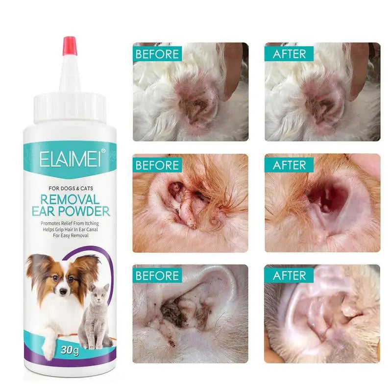 Pet Ear Powder Painless Hair Removal Powder Pet Health Care Ear Cleaner Odor Removal Pet Accessories For Dogs