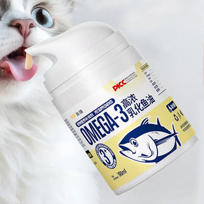 Kitten Fish Oil 50ml Highly Concentrated Fish Oil For Cats Liquid Press Type Pet Heart Skin Coat Joint Health Supplements