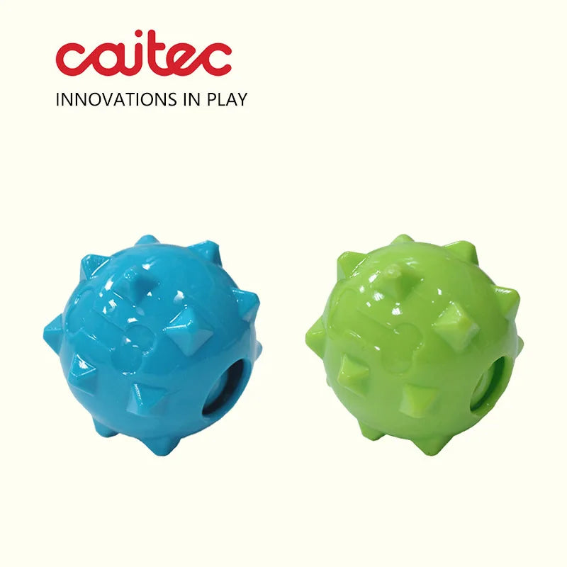 CAITEC Dog Toys Squeaking Ball Floatable Springy Squeaky Bite Resistant Double layer Soft Great for Tossing and Chasing