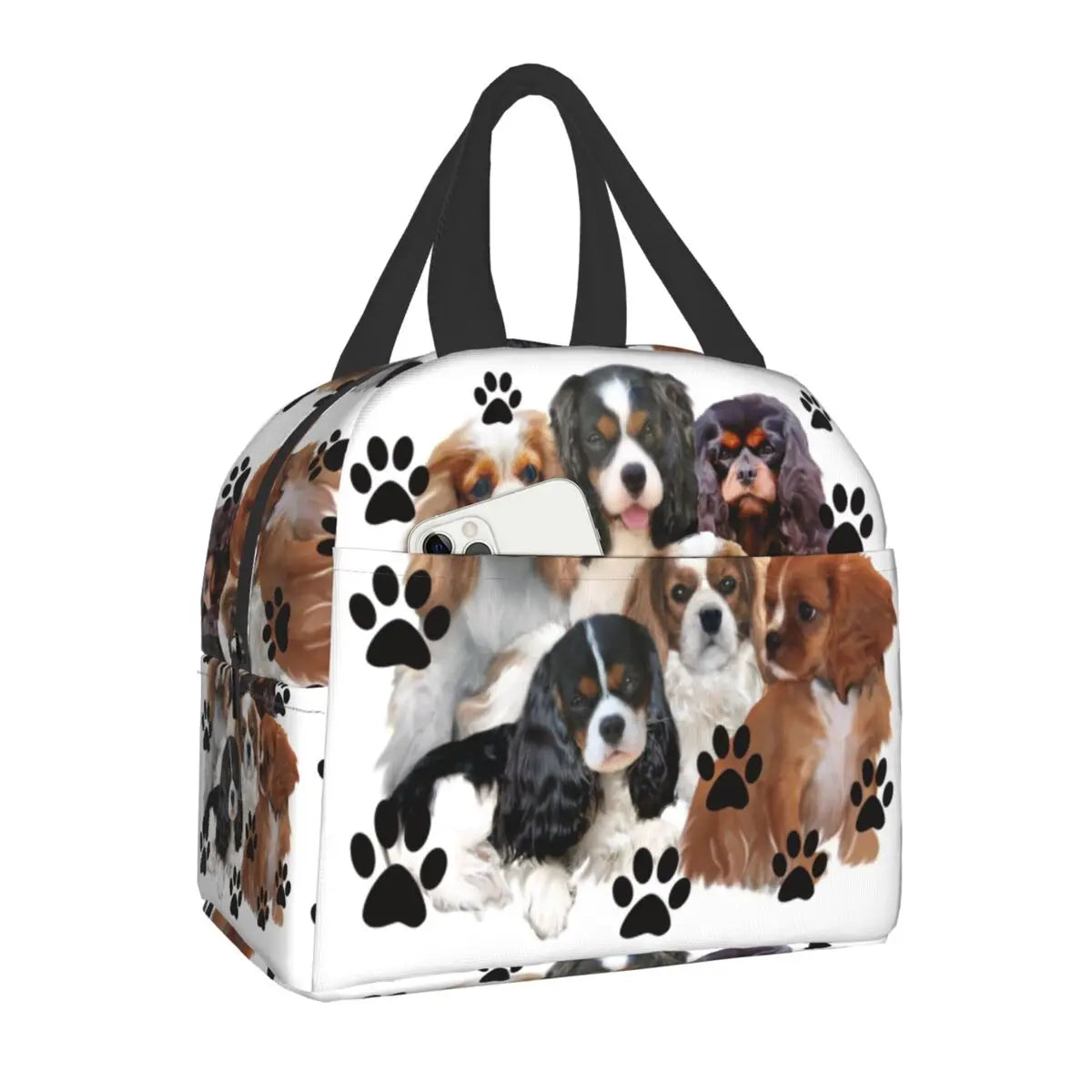 Cavalier King Charles Spaniel Dog Insulated Lunch Tote Bag for Women Portable Thermal Cooler Food Lunch Box Work School Travel