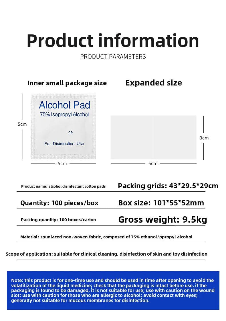Disposable Alcohol Cotton Pads for Phone Screen Cleaning Wound Disinfection Sanitizing Wipes Portable Convenient Care