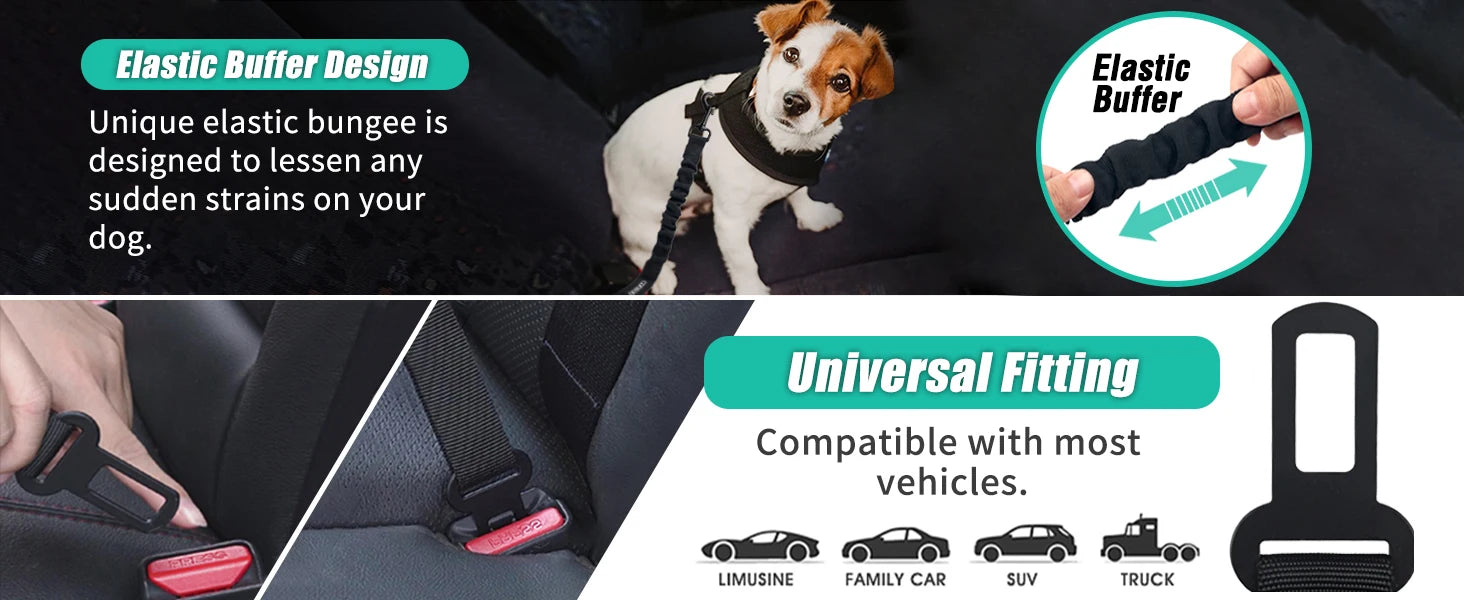 Universal Adjustable Cat Dog Seat-Belt Elastic & Reflective Vehicle Nylon Seat Belt for Small Medium Large Dog,Pet Accessoires