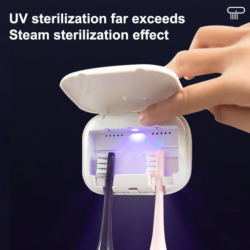 Blue Light Uv Toothbrush Head Disinfection Box Drying Box Sterilizer Rechargeable Portable Toothbrush Holder