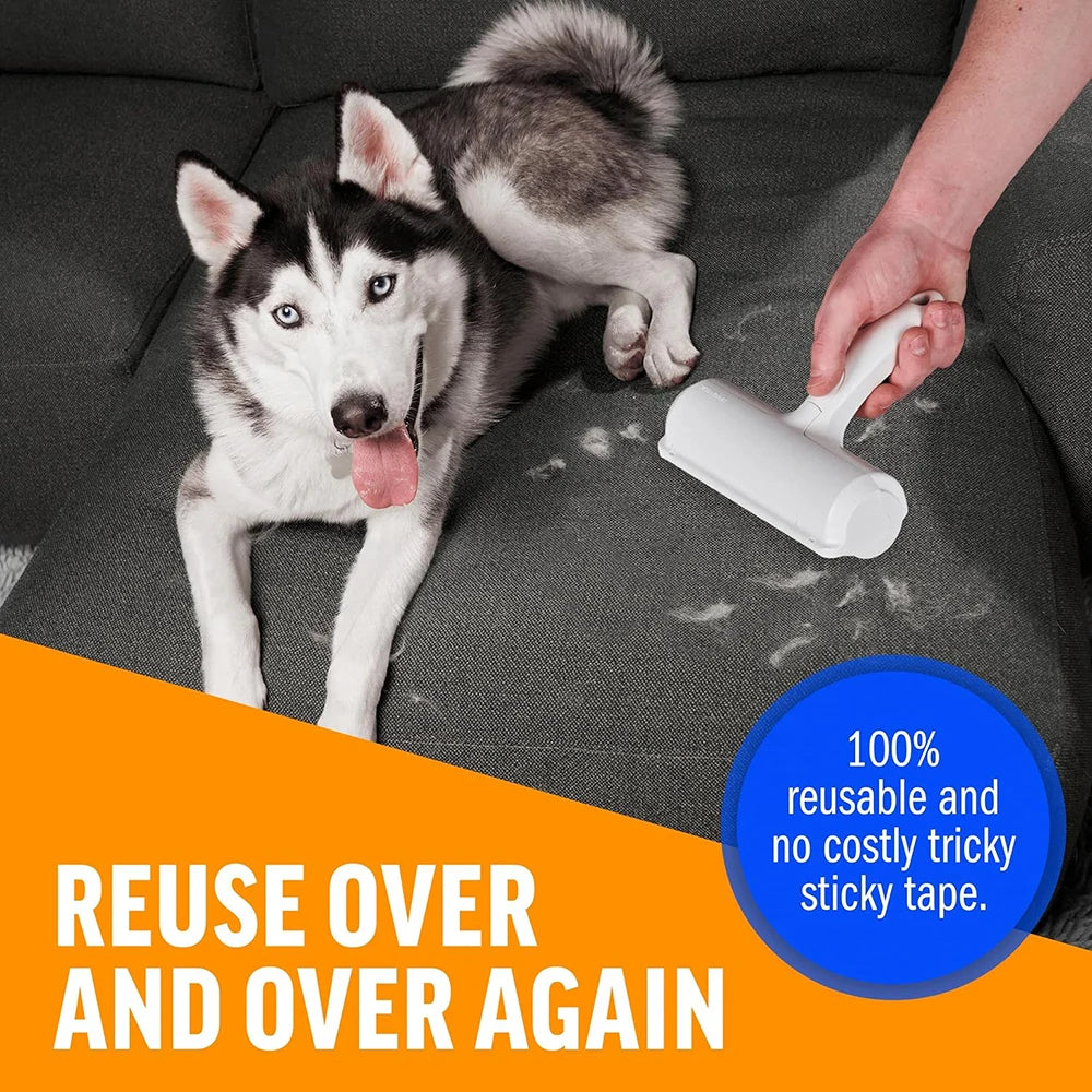 Pet Hair Remover With Washable Double-Sided Drum Adhesive Brush Suitable For Sofa Carpet Clothing And Bedding Hair Removal Tools