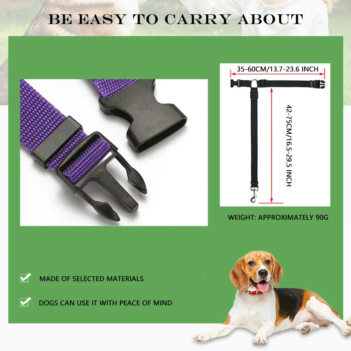 Solid Color Two-in-one Pet Car Seat Belt Nylon Lead Leash Backseat Safety Belt Adjustable Dogs Harness Collar Pet Accessories