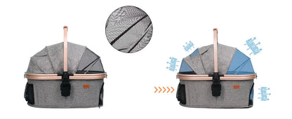 Folding 4 Wheels Dog Trolley Pet Jogger for Small Medium Dogs Travel