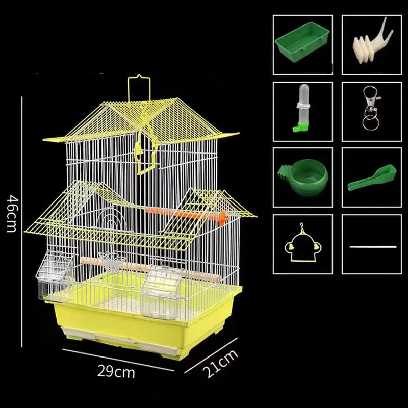 Parrot Bird Cage Parakeet Metal Birdhouse Heightening Breeding Cage Bird Nest Pigeon Supplies Factory Sold