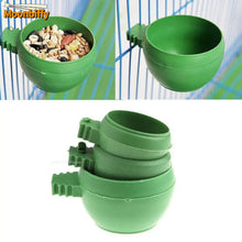 Hot Sell Parrot Bird Hamster Feed Bowl Cage Hanging Round Drinking Food Feeder Plastic Water Cup Bowl Feeding Bowl Tools 1PCS