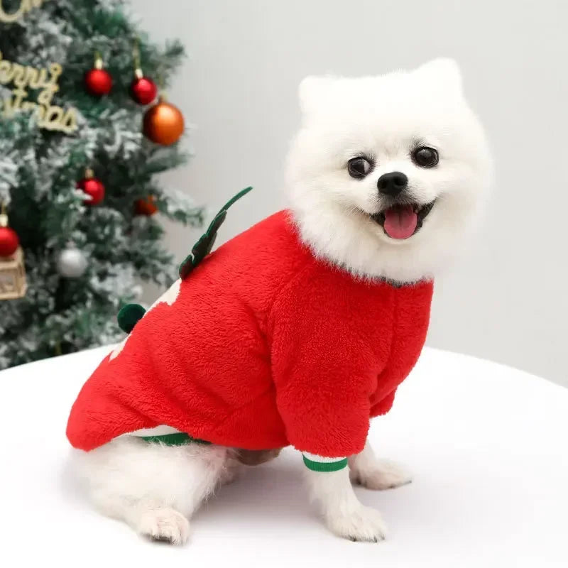 Dog Christmas Clothes Winter Warm Pet Clothes for Small Medium Dogs Elk Santa Claus Dog Cats Coat Hoodies Christmas Dogs Costume