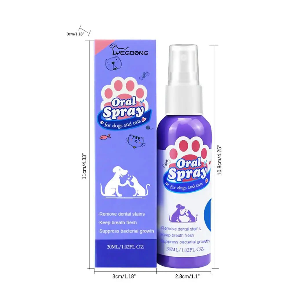 Pet Oral Care Spray – Dog Breath Freshener & Teeth Cleaner 30ml