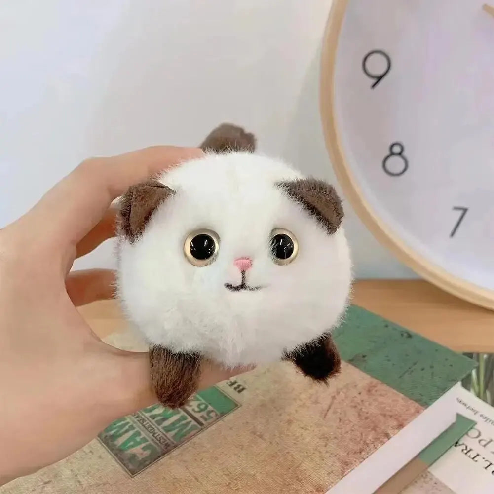 Wagging Tail Cute Cat Toy Plush Doll Key Rings Door And Bag Pendant Cartoon Animal Cat Fashion Girls Keychain Chains Women Gift