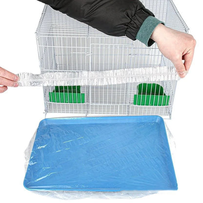 50pc 60/80/100/120/150cm Pet Tray Disposable PE Films Rabbit Litter Mat Cage Tray Cover Cage Chassis Film Cover Toilet Large Pad
