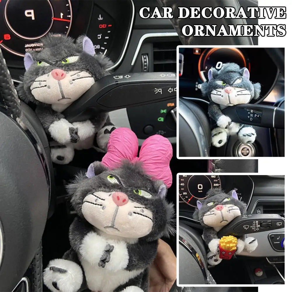Cute Cat Plush Doll Creative Gift Car Windshield Wiper Decorations Home Decoration Accessories Home Desk Ornament