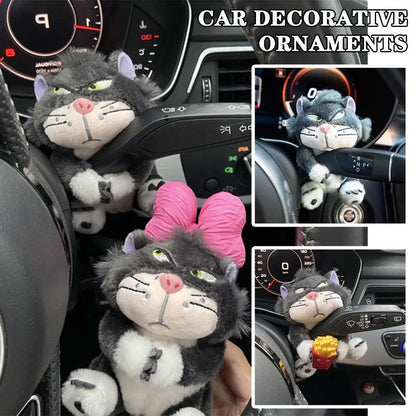 Cute Cat Plush Doll Creative Gift Car Windshield Wiper Decorations Home Decoration Accessories Home Desk Ornament