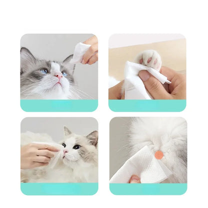 80Pcs Pet Wipes for Teeth, Eyes, Ears, Paws & Hygiene