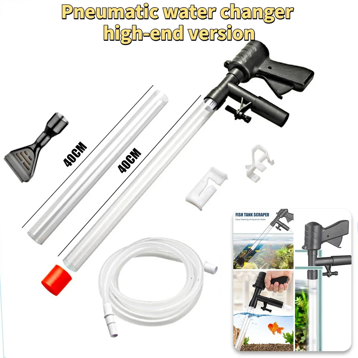 Manual Water Changer Fish Tank Cleaning Tool Aquarium Sand Gravel Cleaner Siphon Principle fish tank accessories