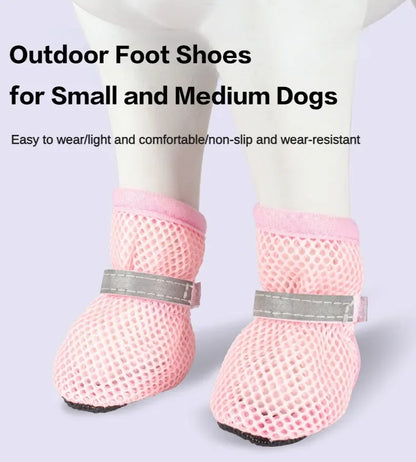 Non-slip Dog Boots for Small & Medium Dogs, 4pc Set