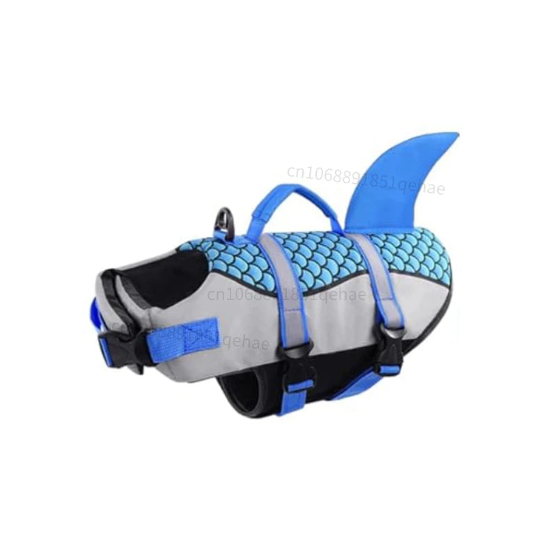 Dog Shark Life Jacket Ripstop Dog Life Vest for Swimming Boating Reflective Dog Life Jacket Floating Vest with Rescue Handle