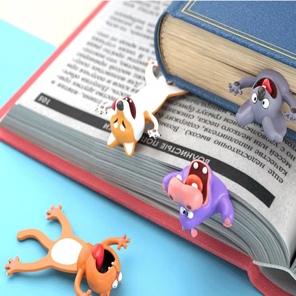 Creative Stationery Bookmarks 3D Stereo Cartoon Marker Animal Bookmarks Ocean Series Seal Octopus Cat Panda And Shiba Inu