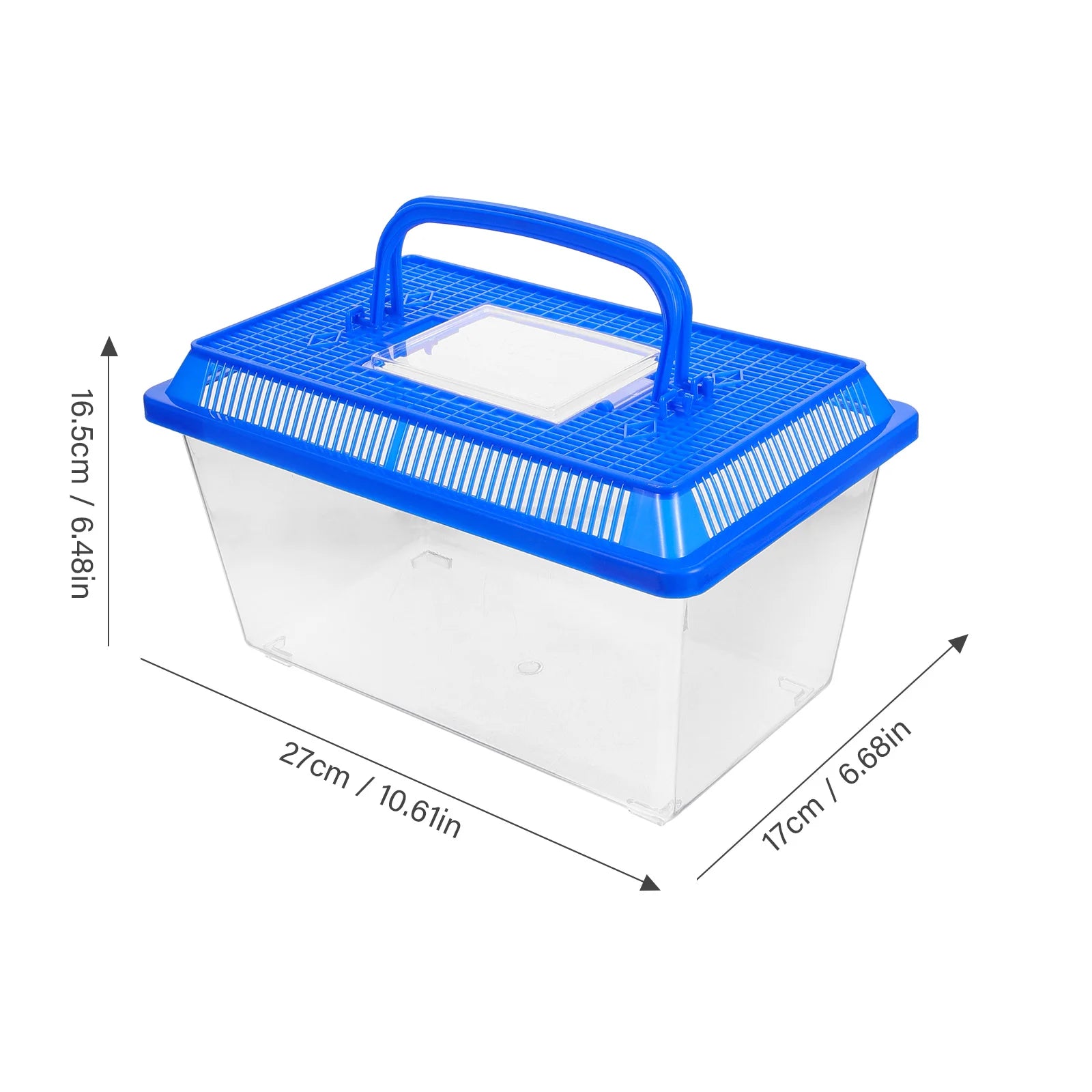 Plastic Carrier Box Turtle Tank for Breeding Feeding Lizard Gecko Tortoise Terrarium Lid Aquarium Reptile Habitat Vivarium Box