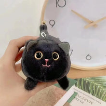 搖尾巴可愛貓咪玩具毛絨公仔鑰匙扣門包掛件卡通動物貓咪時尚女孩鑰匙扣鍊女禮物