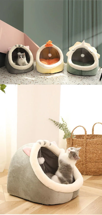 Deep Sleep Cat Bed Cartoon Pet Foldable Removable Washable Pet Sleeping Bed for Small Dog Mat Bag Cave Cats Bed